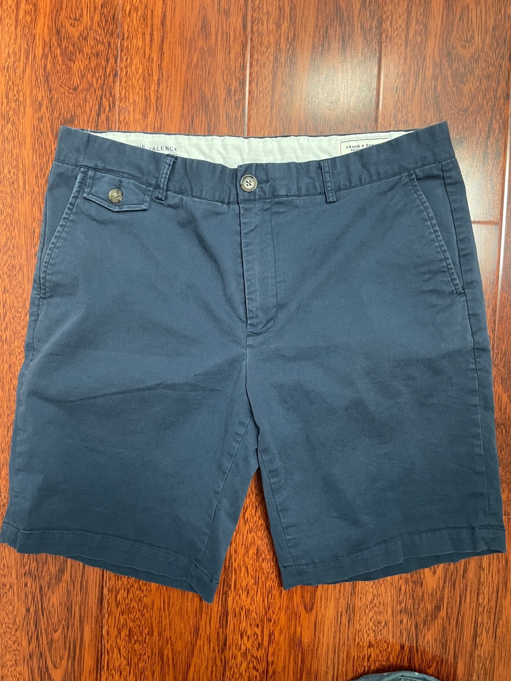 Men's Navy Cotton Chino Shorts - Frank and oak